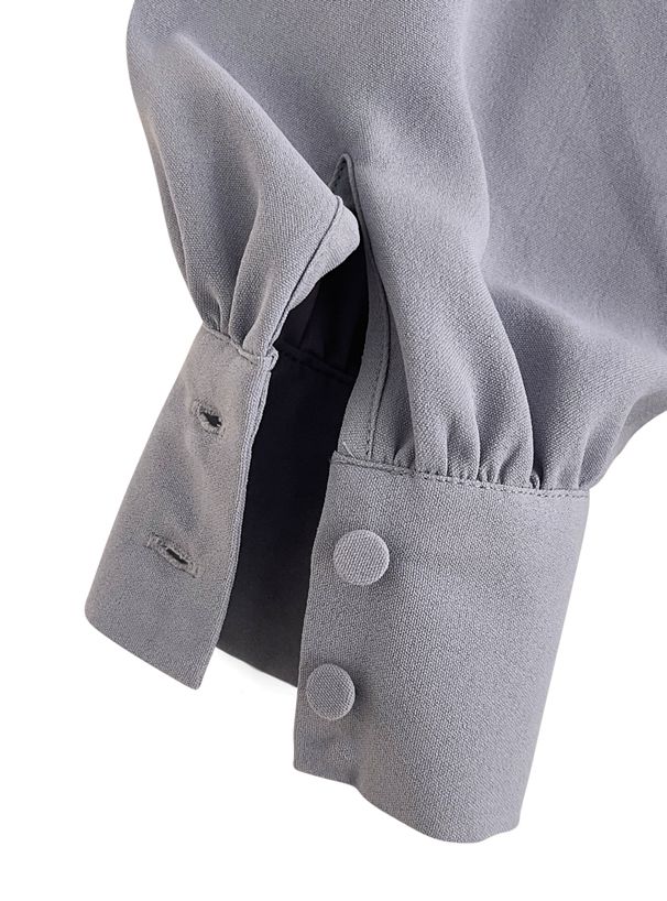 日本 GRL - 燭光晚餐斗篷領雪紡洋裝-寶貝藍