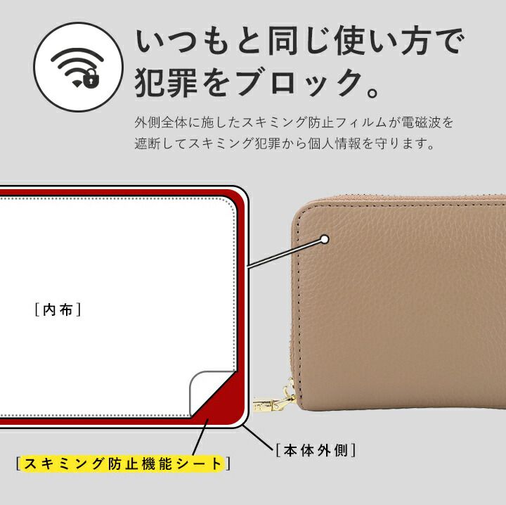 日本 LIZDAYS - 真皮多卡收納迷你短夾/錢包-素色-黑 (11x9x2.5cm)