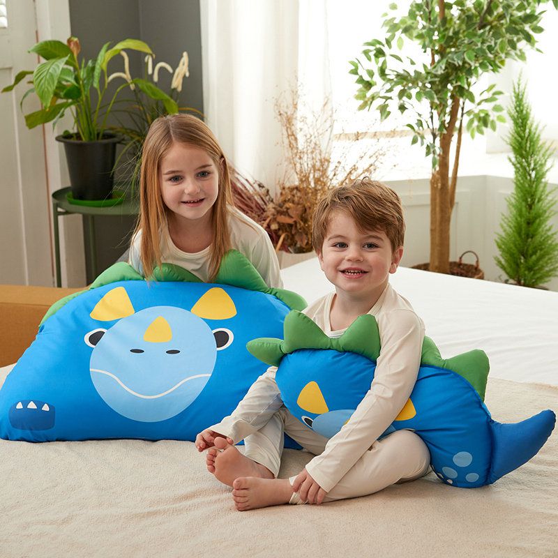 正韓Hello HiZoo - 純手工製動物夥伴防蟎抗菌兒童枕/透氣枕/護脊/護頸枕(小款)-害羞龍