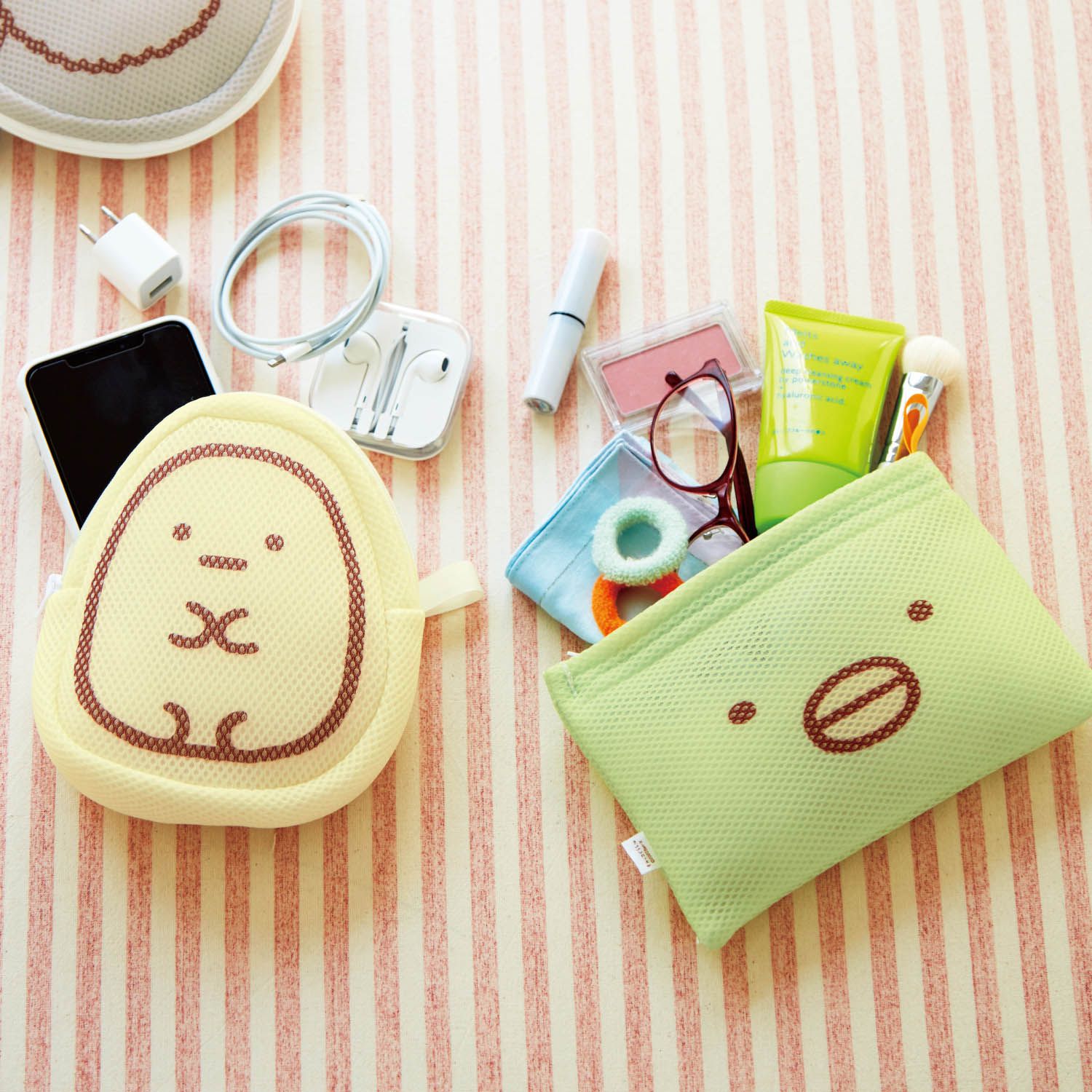 日本千趣會 - 日本製 角落生物抗菌網格小物收納袋-偽蝸牛 (約16×16.5cm)