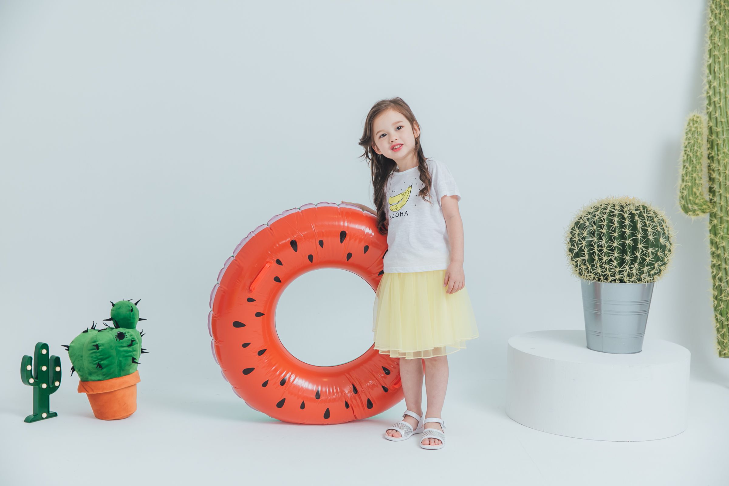 Peachy - 北鼻款*獨家訂製綿柔空氣紗裙-短裙款-嫩鵝黃