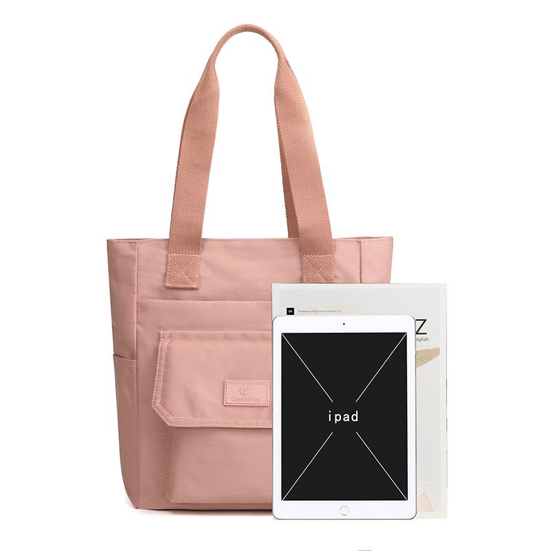 防潑水百搭單肩手提包-深藍色 (32x12x27cm)