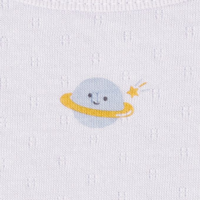 akachan honpo - 長袖圓領上衣2件組-蓬鬆棉 土星&火箭-藍色