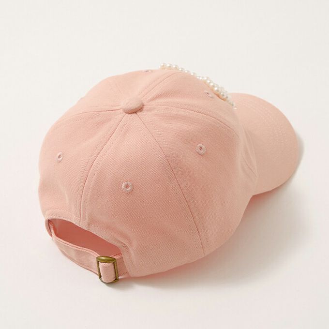 日本 Lycee mine - 甜美珍珠蝴蝶結棒球帽-檸檬黃 (54cm)