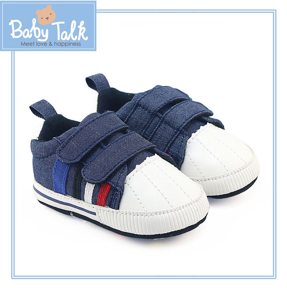 BABY TALK - 學步鞋-休閒款/魔鬼氈-藍色