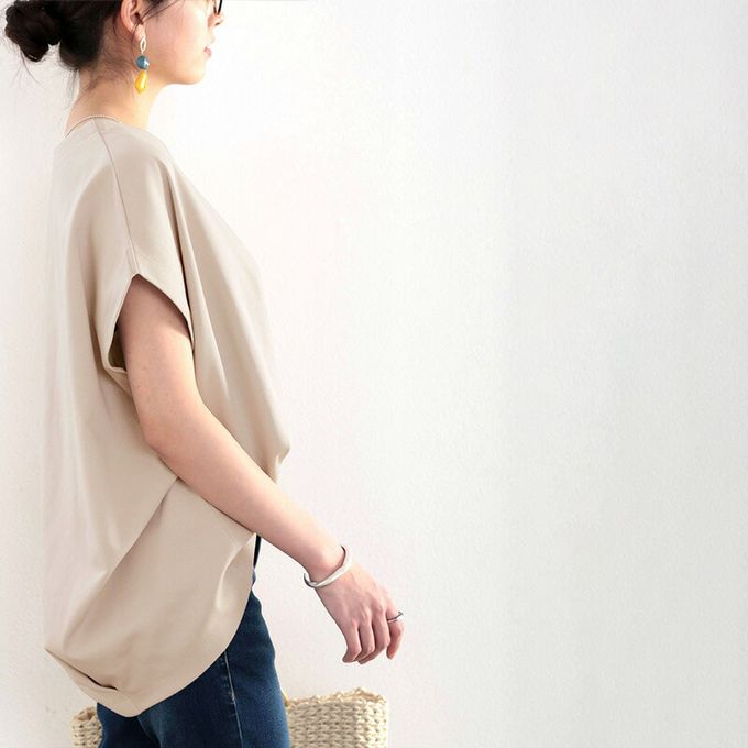 日本 Classical Elf - [熱銷] 100%棉顯瘦船領短袖上衣-深棕