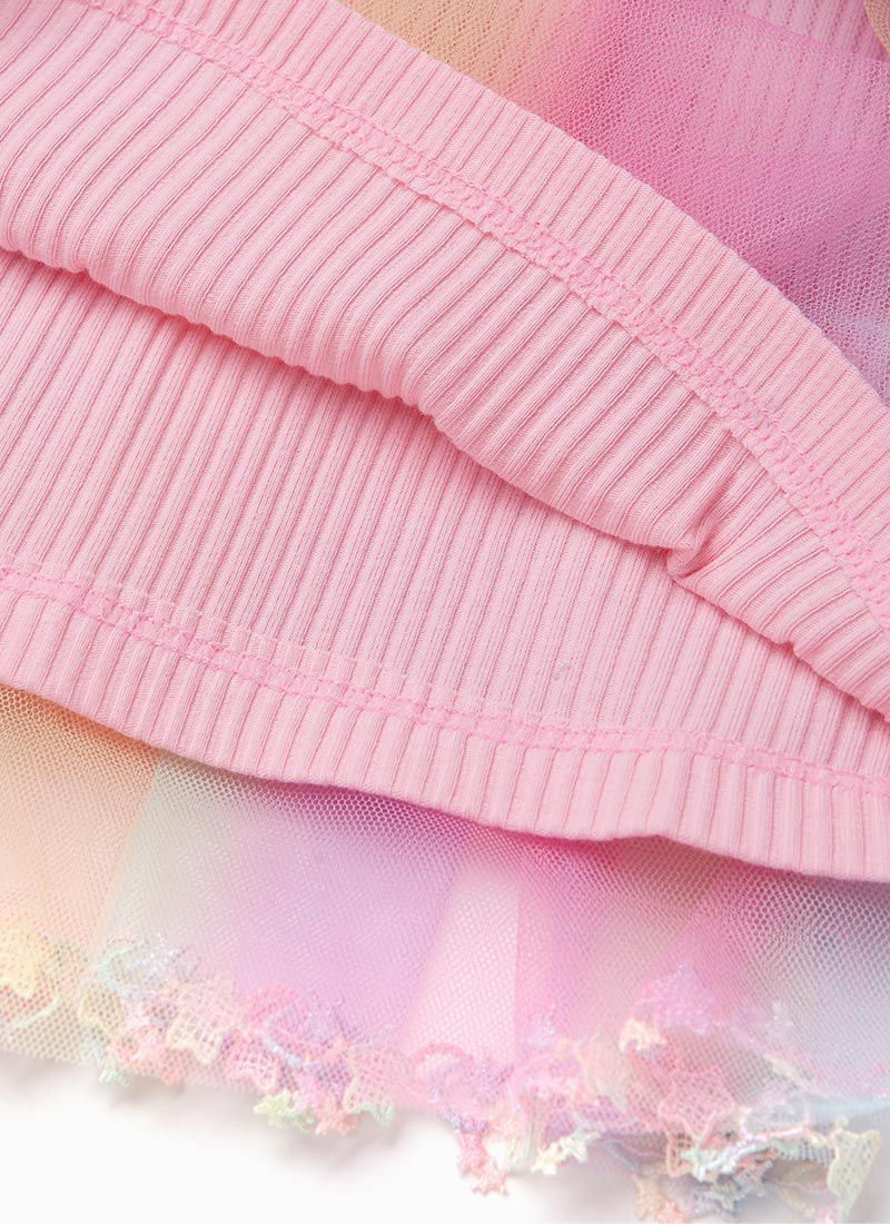 韓國 OZKIZ - 彩虹仙子網紗洋裝(附髮飾)-粉