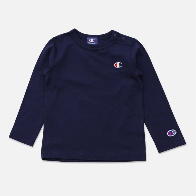 日本 Chil2 - Champion聯名 純棉長袖上衣-黑