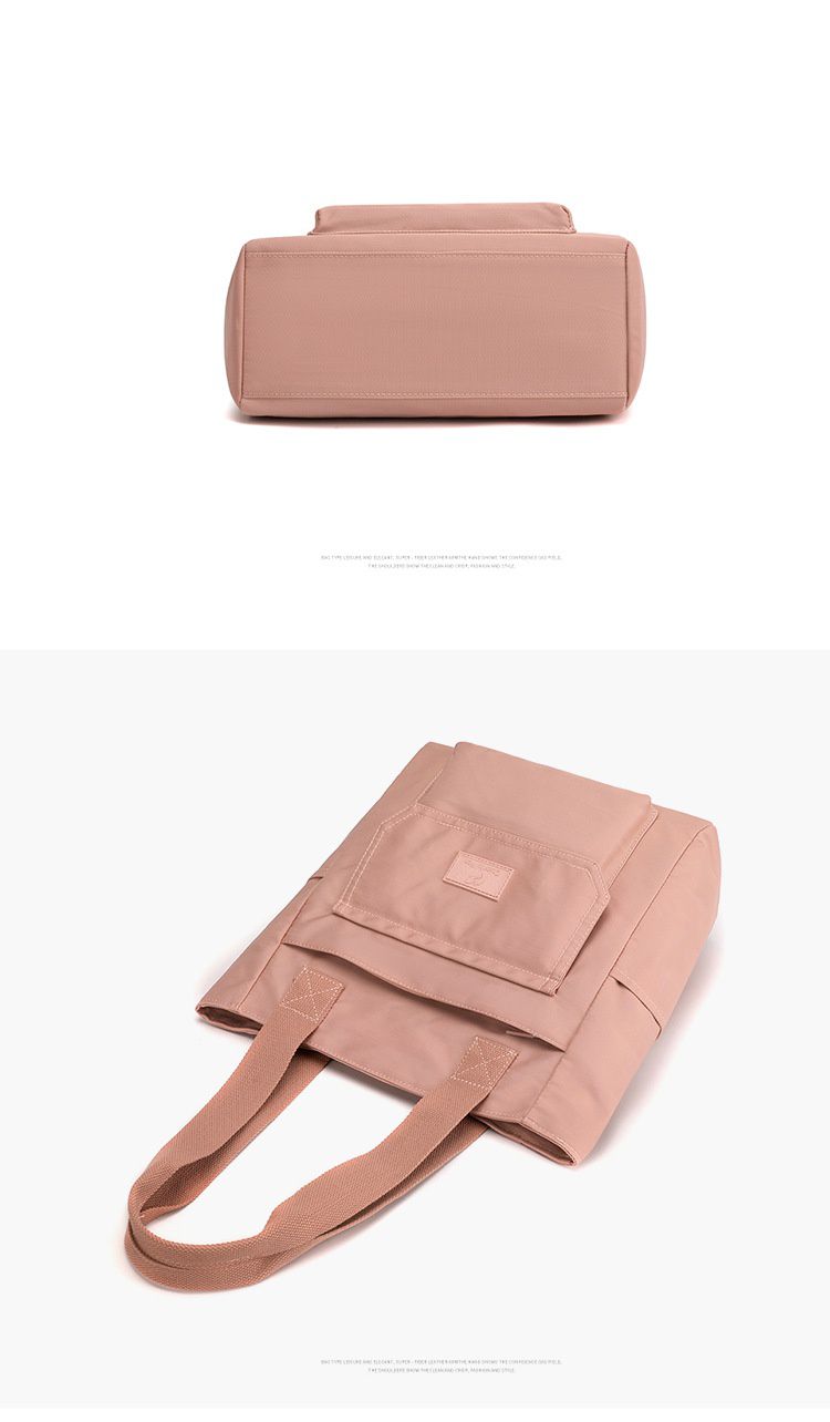 防潑水百搭單肩手提包-深藍色 (32x12x27cm)