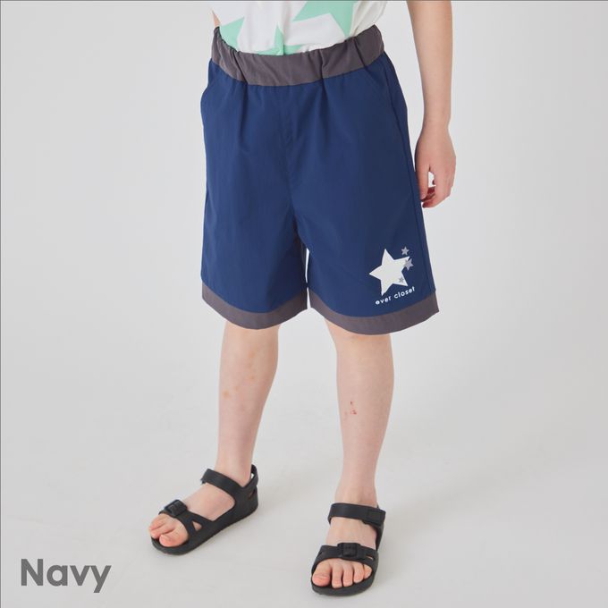 日本 evercloset - 水陸二用 神奇變色星星速乾短褲-卡其