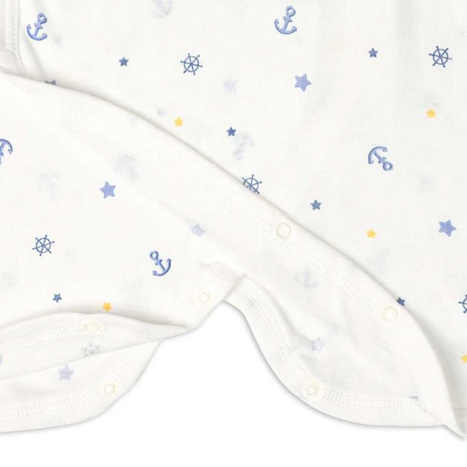 akachan honpo - 新生兒內衣10件組-按扣款-淺藍色 (肚衣:50cm蝴蝶裝:50~60cm)