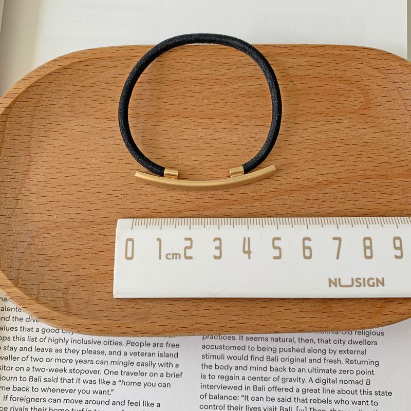 簡約金屬一字髮圈-金色