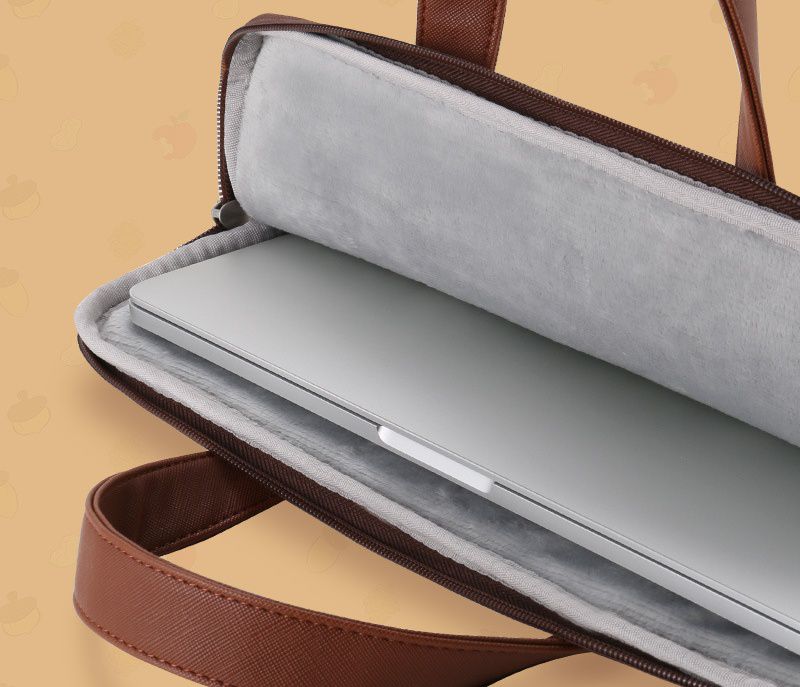 迪士尼手提電腦包-歡呼的奇奇蒂蒂-杏+棕