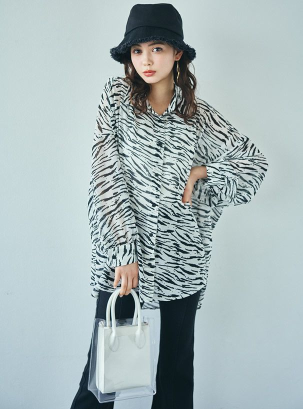 日本 GRL - 夏日定番透明子母手提包/側背包-灰粉棕