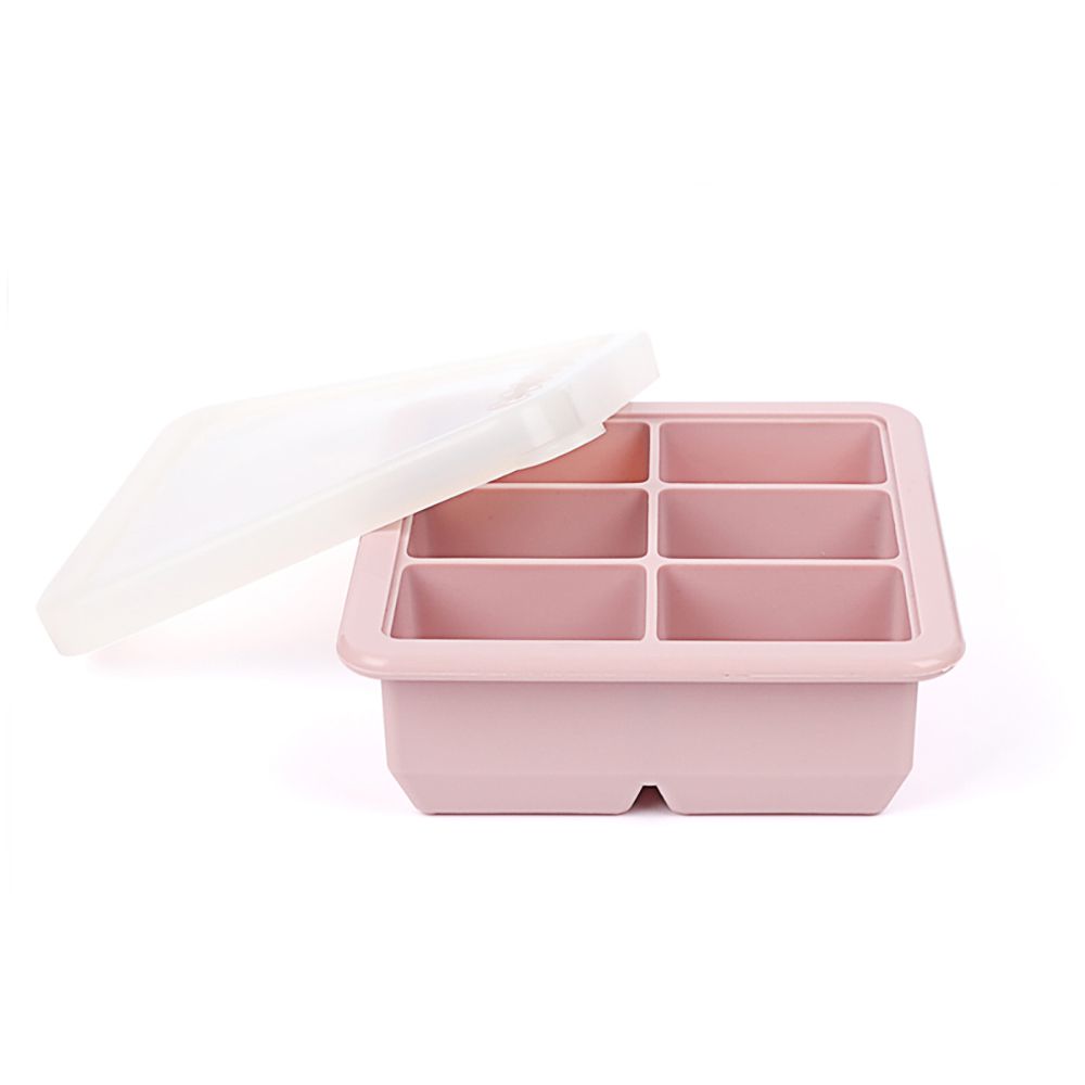 紐西蘭 HaaKaa - 矽膠副食品分裝盒/製冰盒-6 格-粉色-6格x70mL