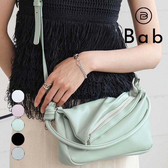 日本 Bab - 2way軟質拉鍊造型手提/側背包-太空銀