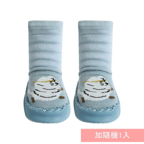 JoyNa - 寶寶學步鞋 襪鞋 室內鞋 嬰兒襪(底部有止滑膠)-2雙入-藍色小老虎+隨機1雙
