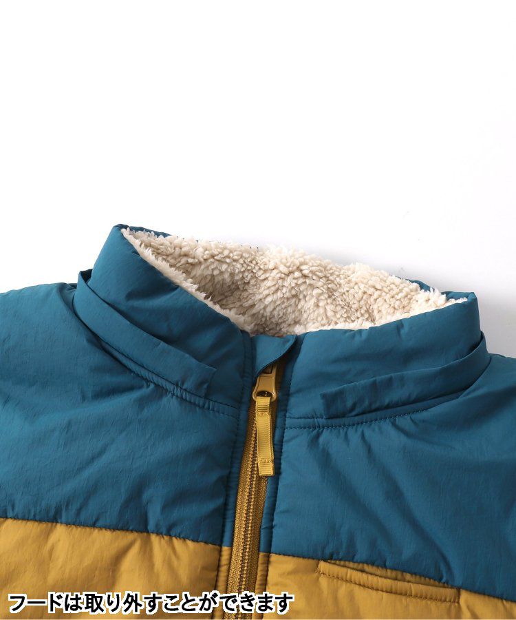 日本 BREEZE - [雙面穿]絨毛鋪棉繽紛保暖外套-黑系&迷彩