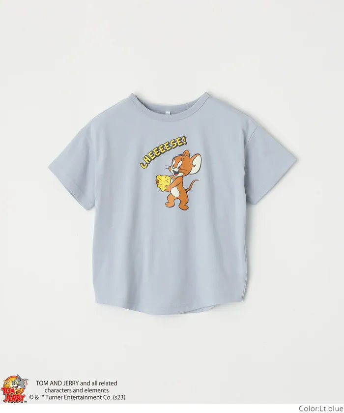 日本 COCA - 聯名款卡通印花短袖上衣-傑利鼠-淺藍