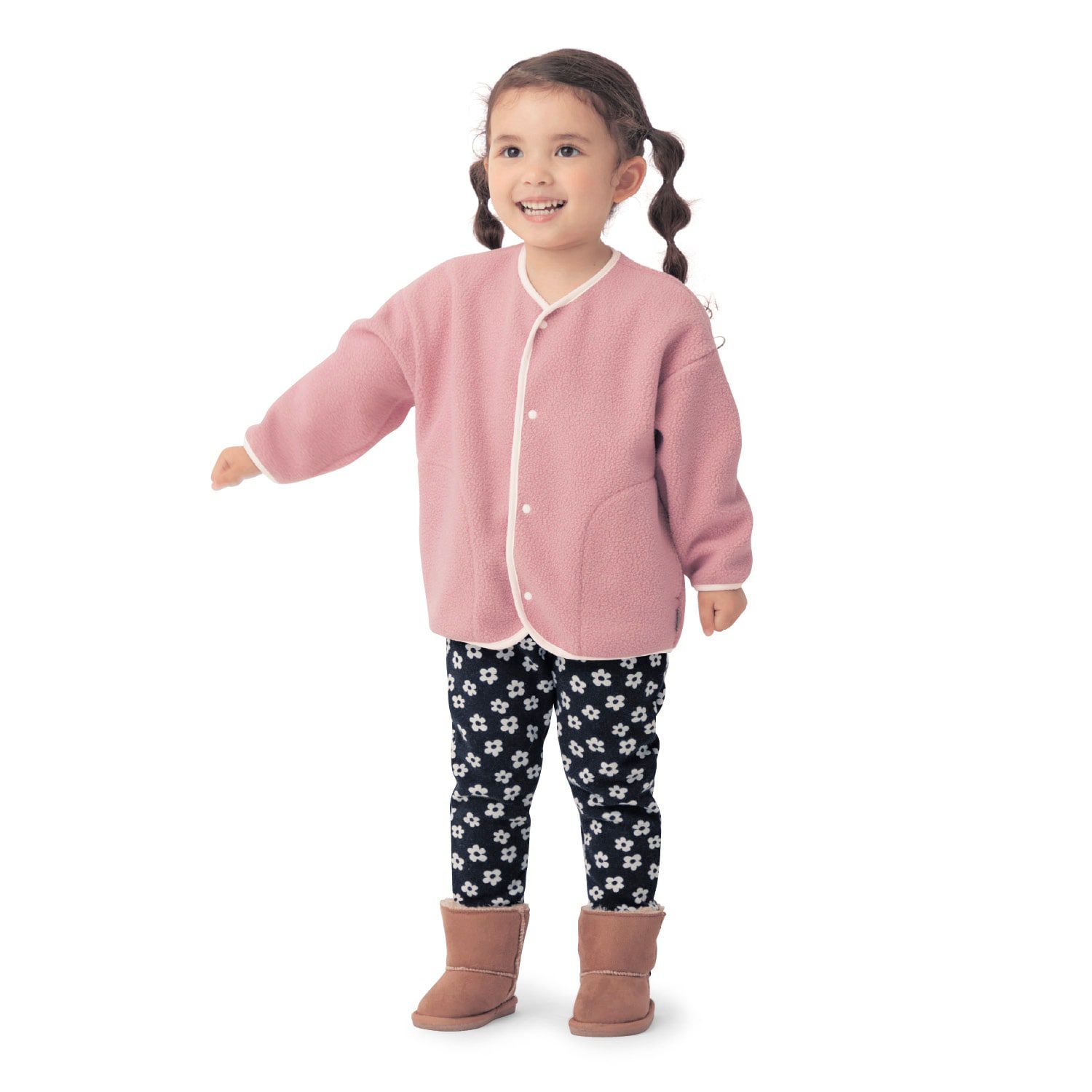 日本千趣會 - 內裡純棉泰迪熊外套-蜜桃粉