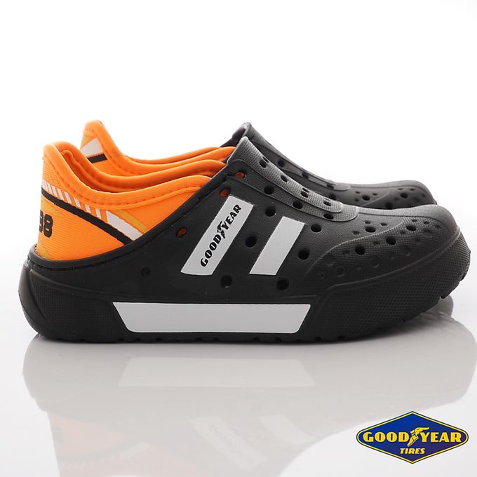 GOODYEAR - 台灣製GOODYEAR後踩水陸洞洞鞋(中小童段)-休閒鞋-黑