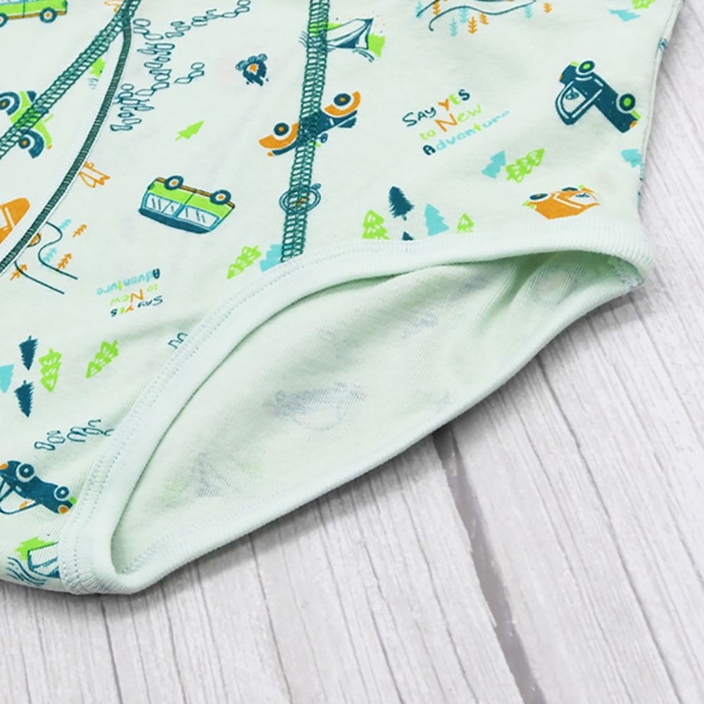 Annypepe - 男童純棉來去露營三角褲-淺綠 (110-150cm)