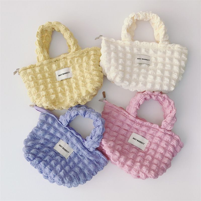 奶油泡泡雲朵手提包/托特包-紫色 ((19+12)x17x10cm)