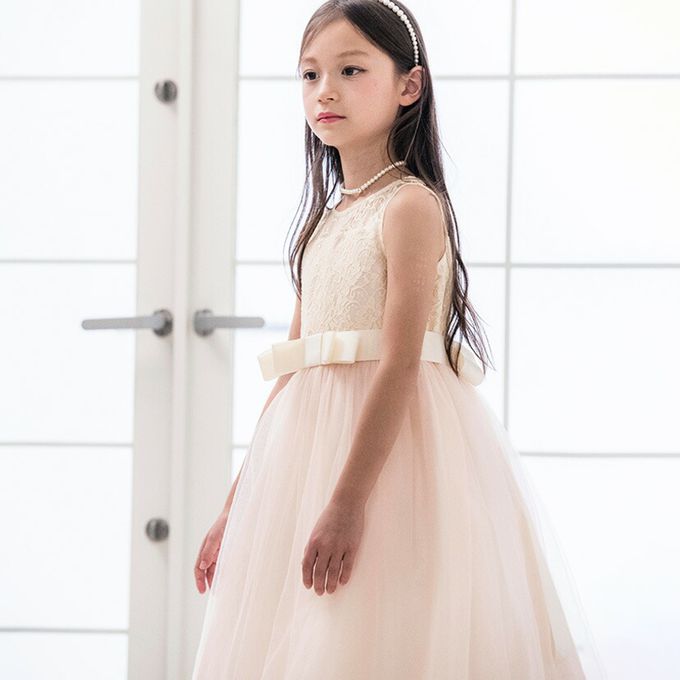 日本 Catherine Cottage - 浪漫蕾絲薄紗長洋裝/小禮服-水藍