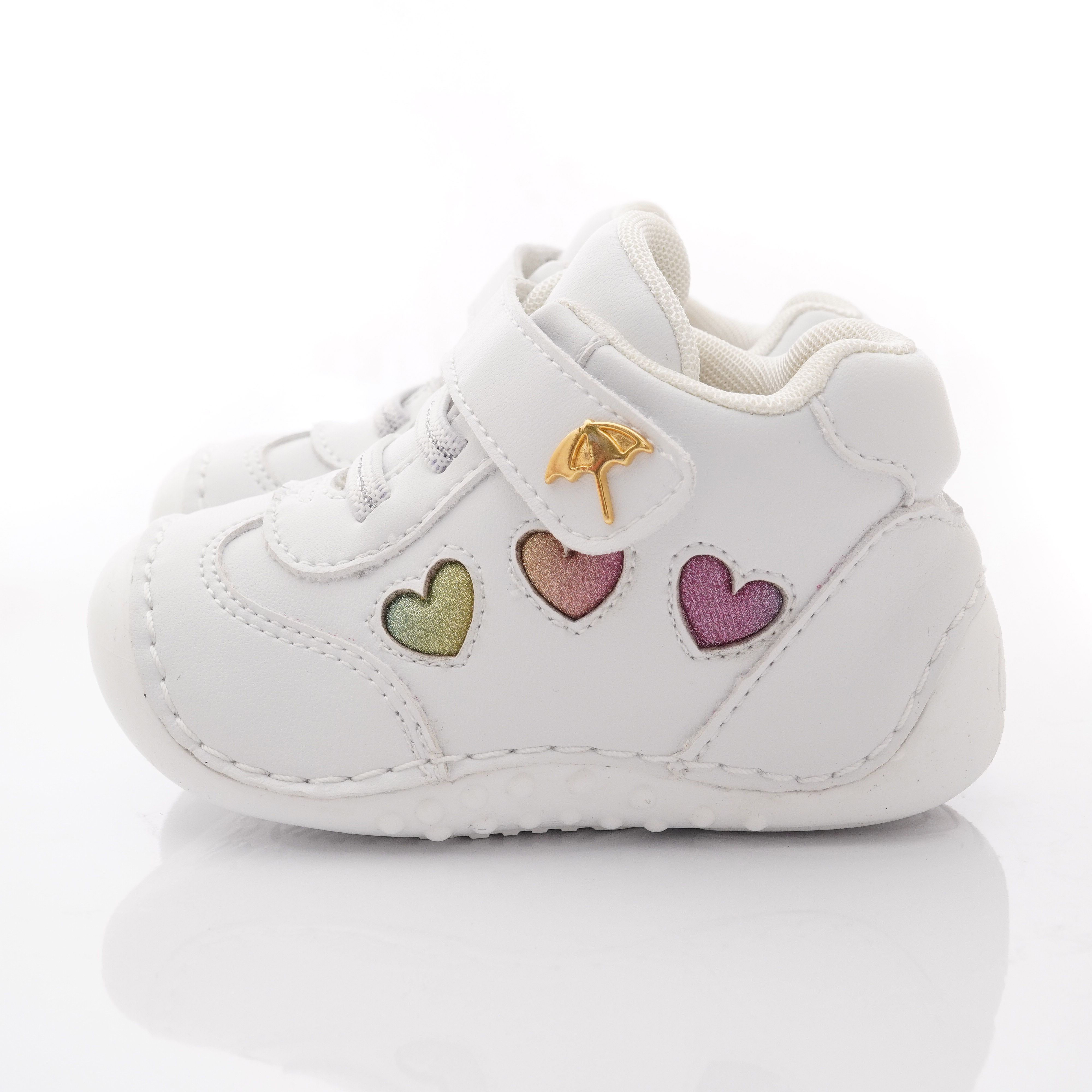 Arnold Palmer 雨傘牌 - 專櫃童鞋-皮質愛心學步款(寶寶段)-白