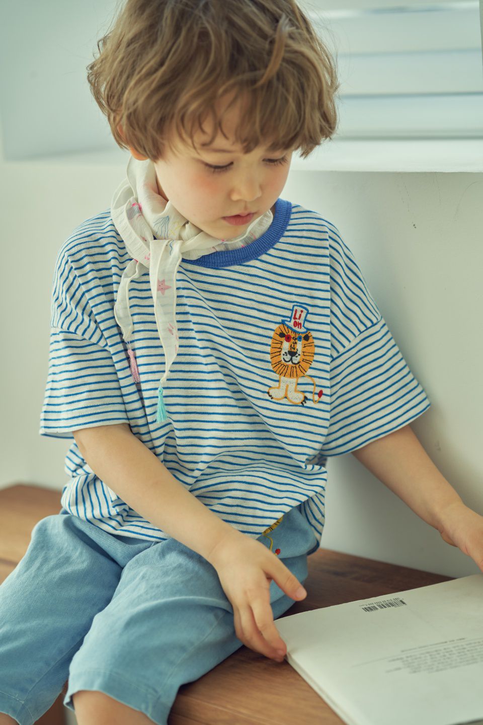 韓國 Mimico - 刺繡獅子王牛仔褲