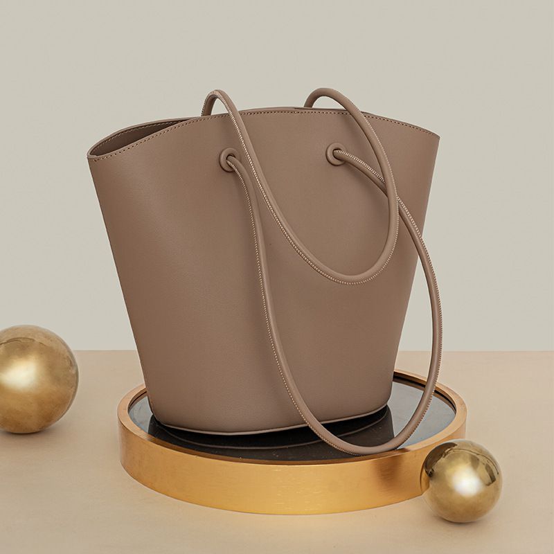 真皮原創大容量單肩托特包-陶土棕 (33x18x27cm)