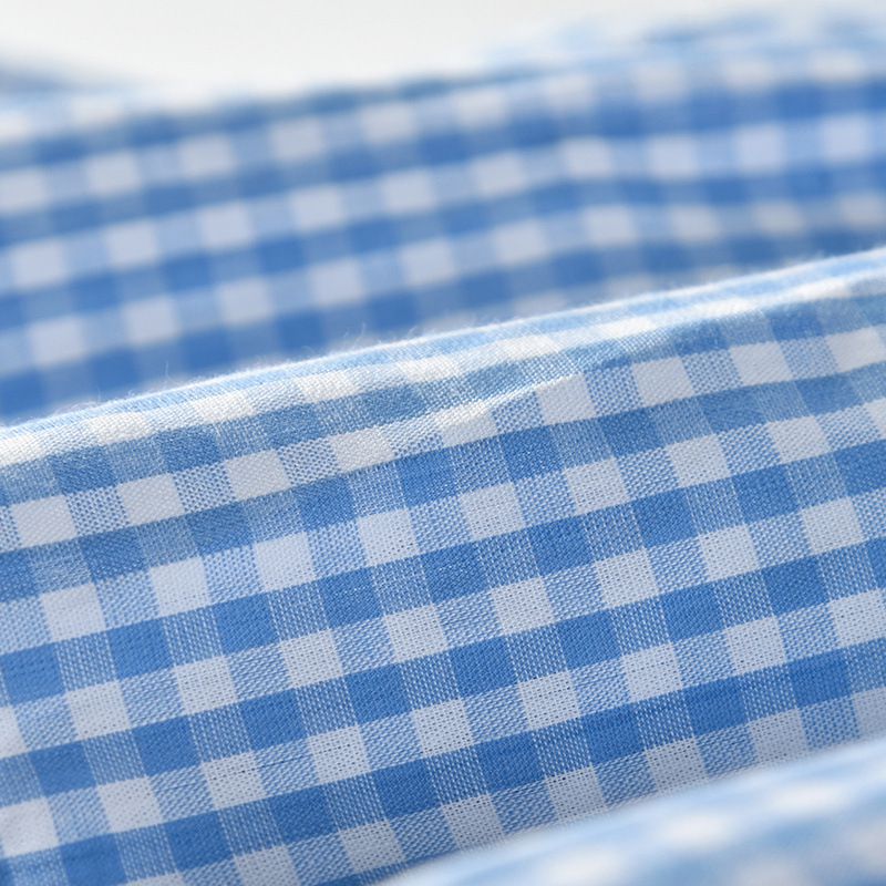 氣質格紋無袖小洋裝-兄妹裝(送帽子)-藍+白