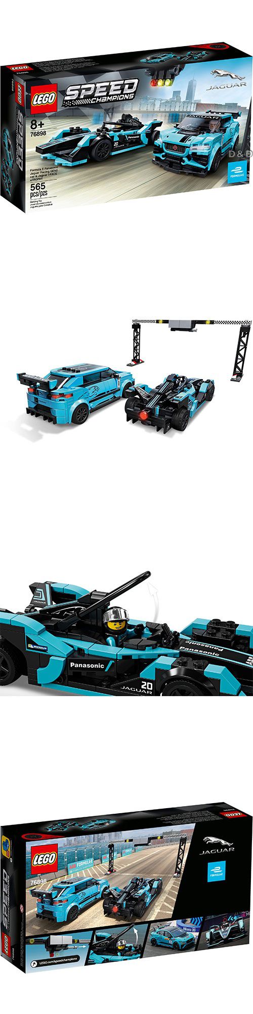 樂高 LEGO - 樂高 SPEED CHAMPIONS 系列 -松下捷豹賽車車隊E級方程式GEN2& I-PACE eTROPHY 76898-565pcs