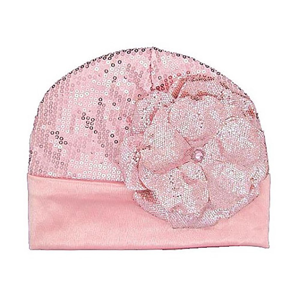 美國 Jamie Rae - 100%純棉帽-時尚糖果粉軟帽+亮粉粉玫瑰