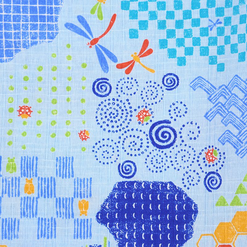 akachan honpo - 兩件式甚平-昆蟲-藍色