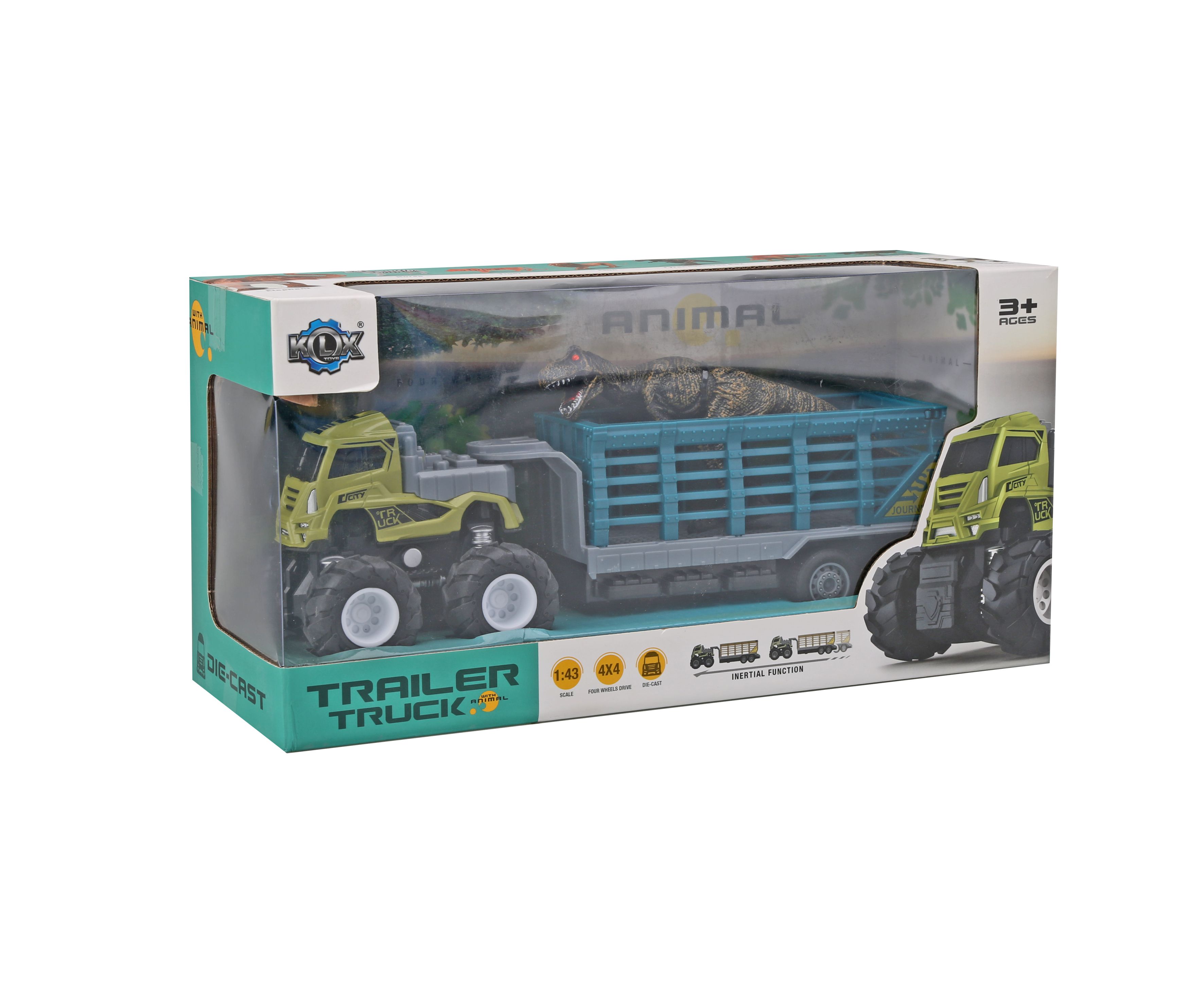 樂彩森林 - 1:43恐龍運送拖車