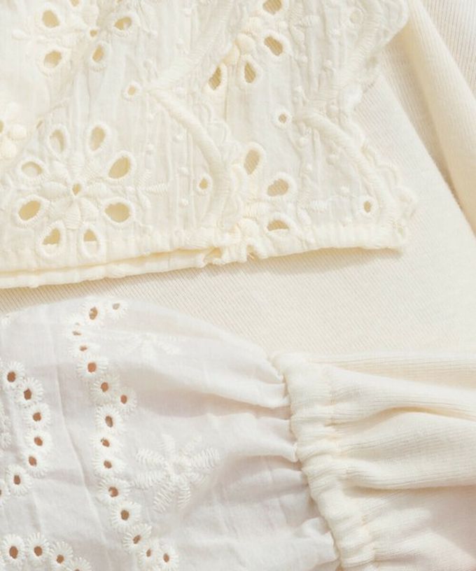 日本 Lupilien - 精緻蕾絲領落肩喇叭袖上衣-黑