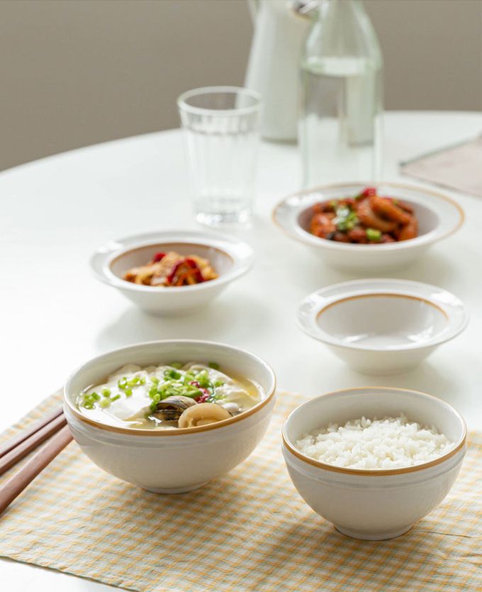 韓國 SSUEIM - RETRO系列極簡ins陶瓷湯碗2件組13cm (橘色)