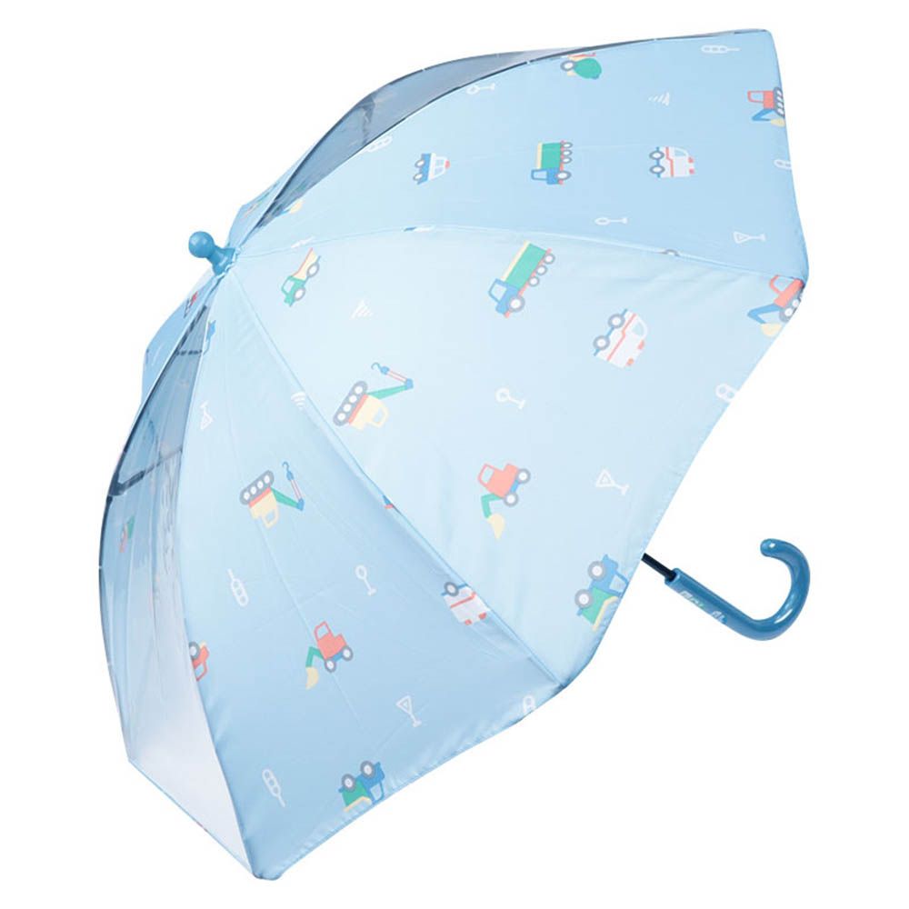 雨傘-圓弧狀傘珠 車子-藍色