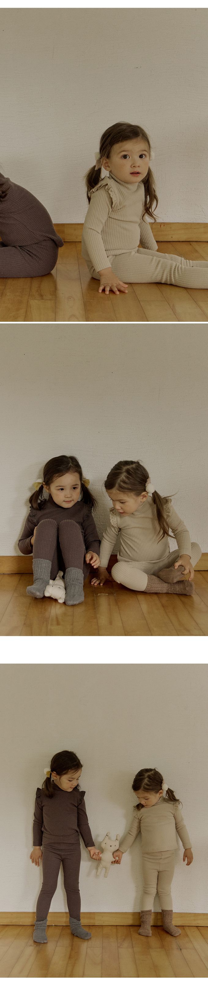 韓國 Puellaflo - 蕾絲布翅膀點綴彈性上衣-淺卡其