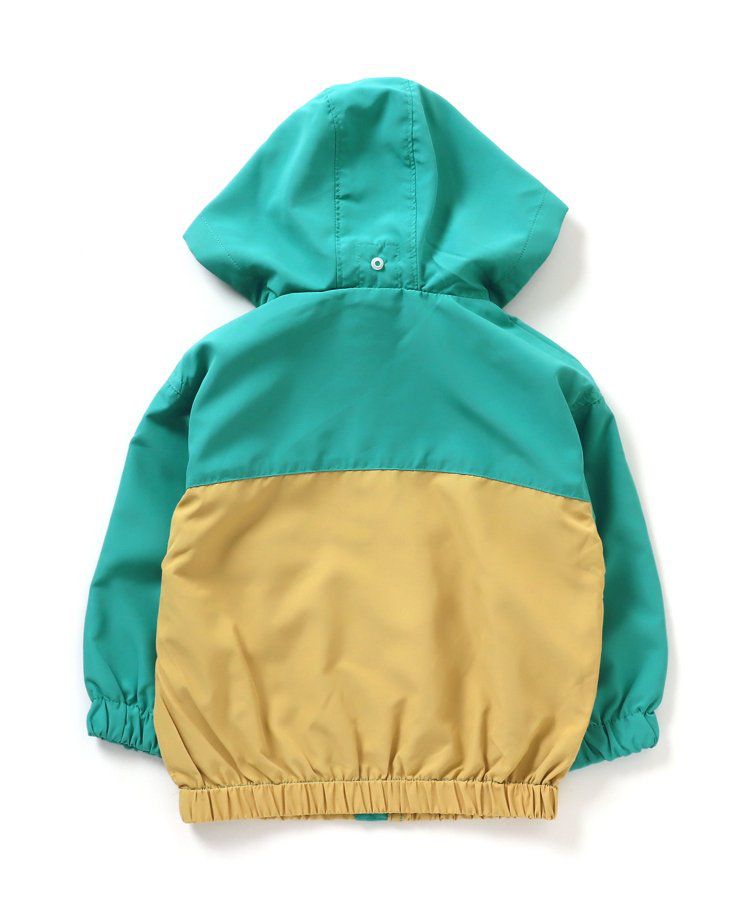 日本 BREEZE - 潑水加工 繽紛連帽防風外套-萊姆