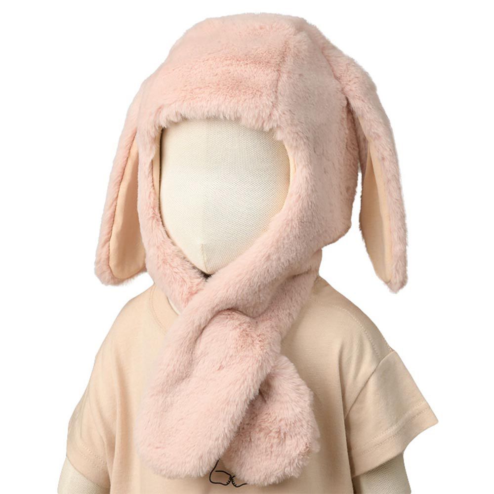 akachan honpo - 動物造型連帽圍巾-仿毛-粉紅色 (48~50cm)