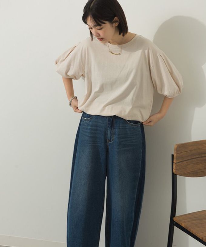 日本 Sans Souci 34+ - 絲滑混棉 可愛泡泡袖上衣-白