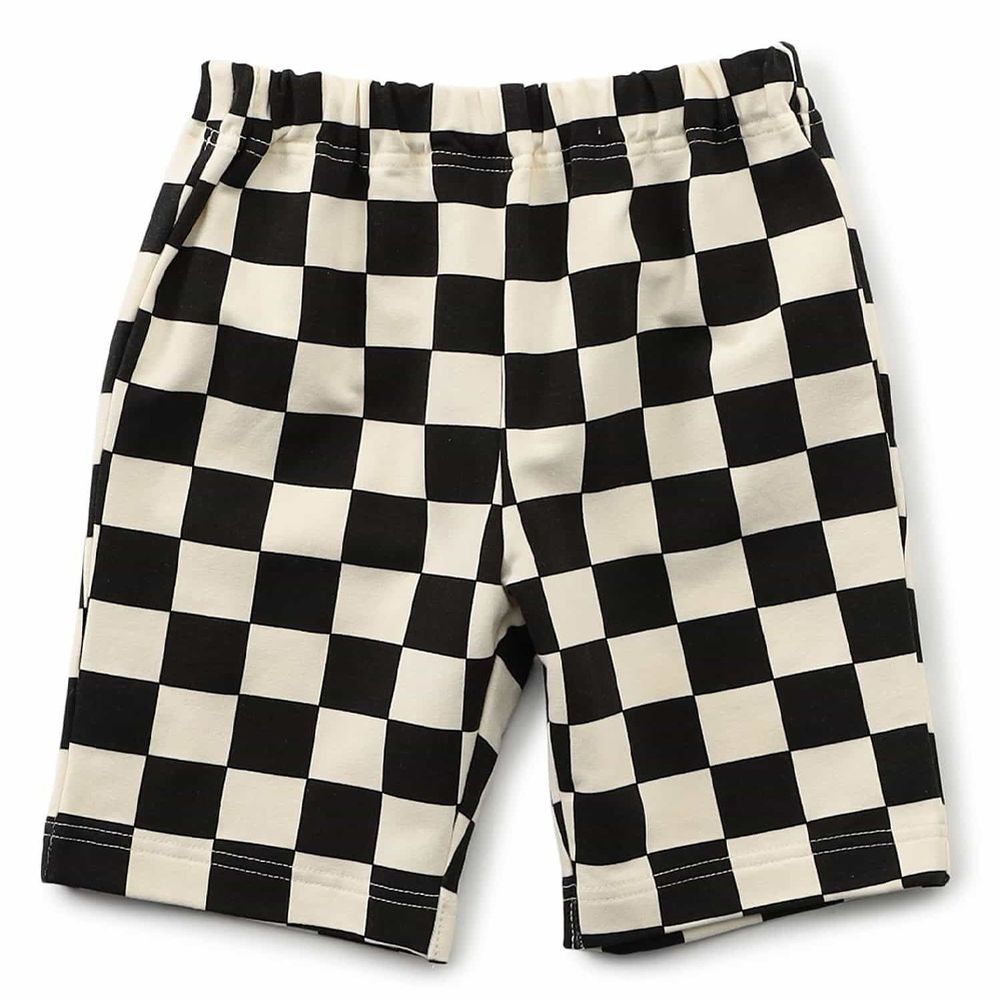 DAISUKI 可愛印花短褲-棋盤格-黑白