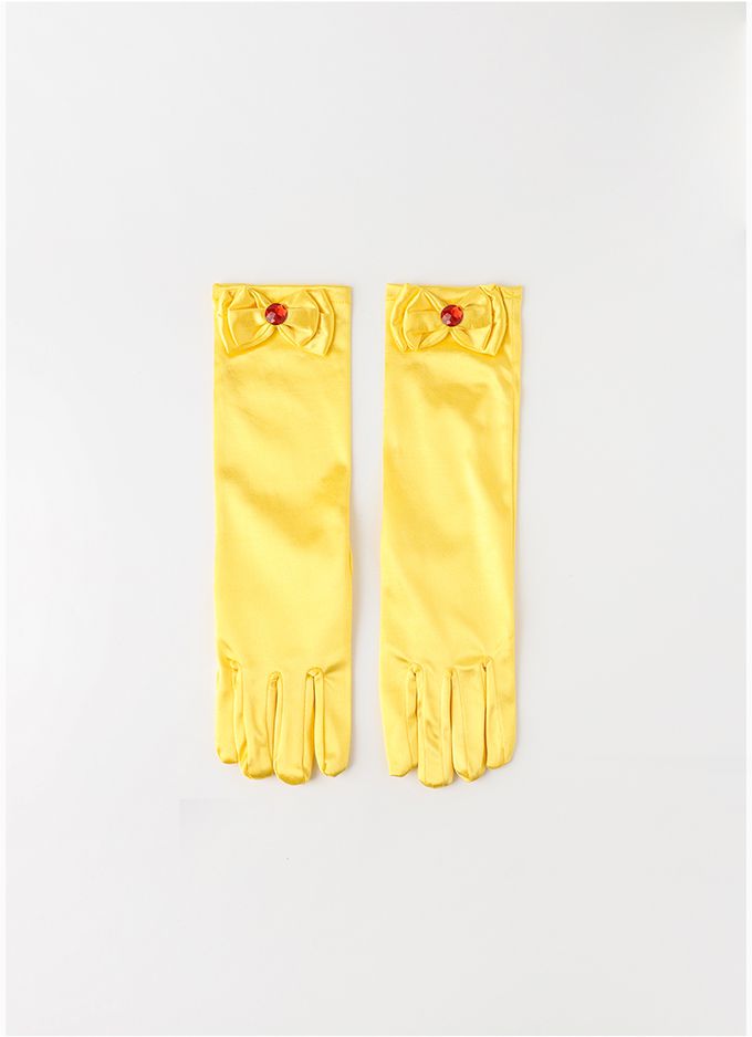 韓國 OZKIZ - (附配飾)花朵層次裝飾公主網紗洋裝-黃