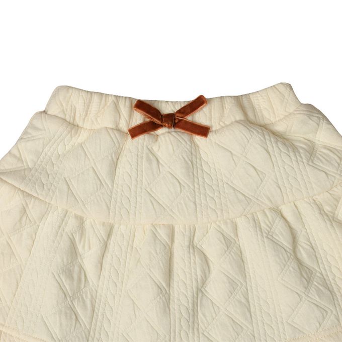 akachan honpo - 10分假兩件裙褲-鋪棉-象牙白色