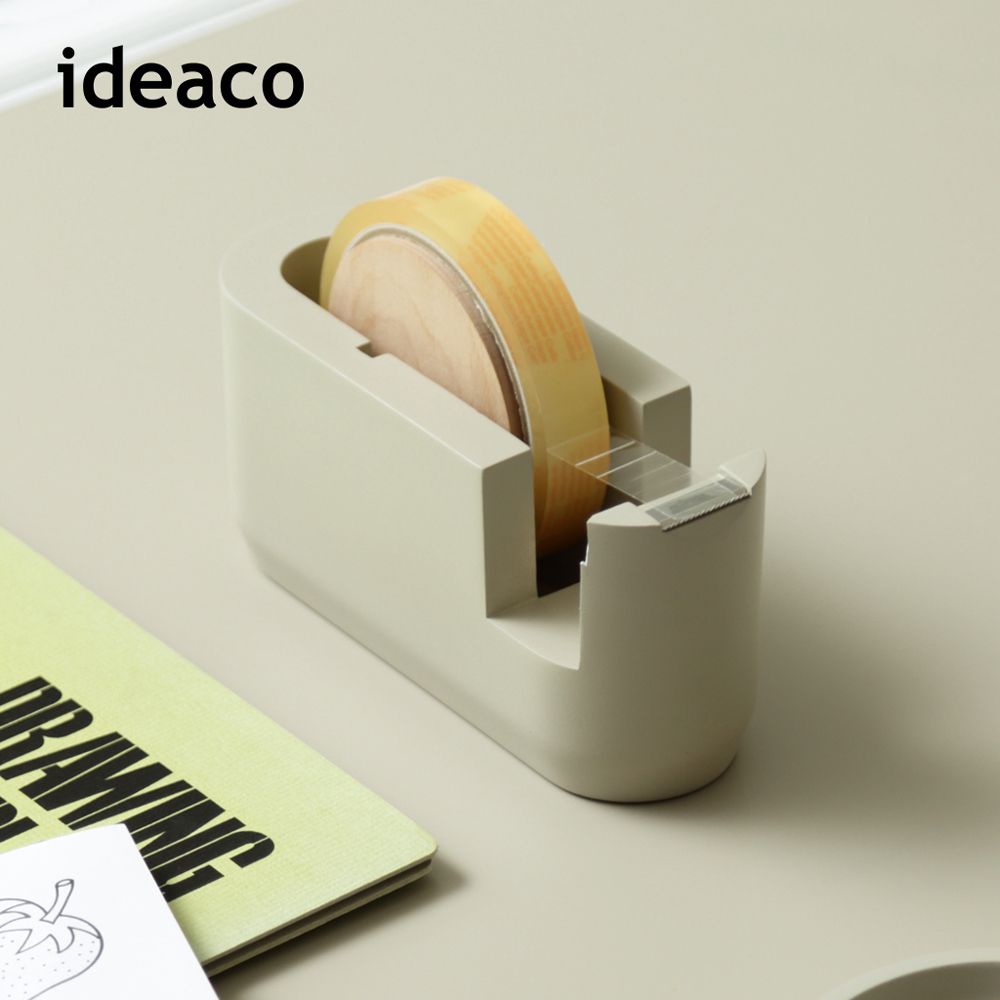 日本IDEACO - 極簡風膠帶台-沙白