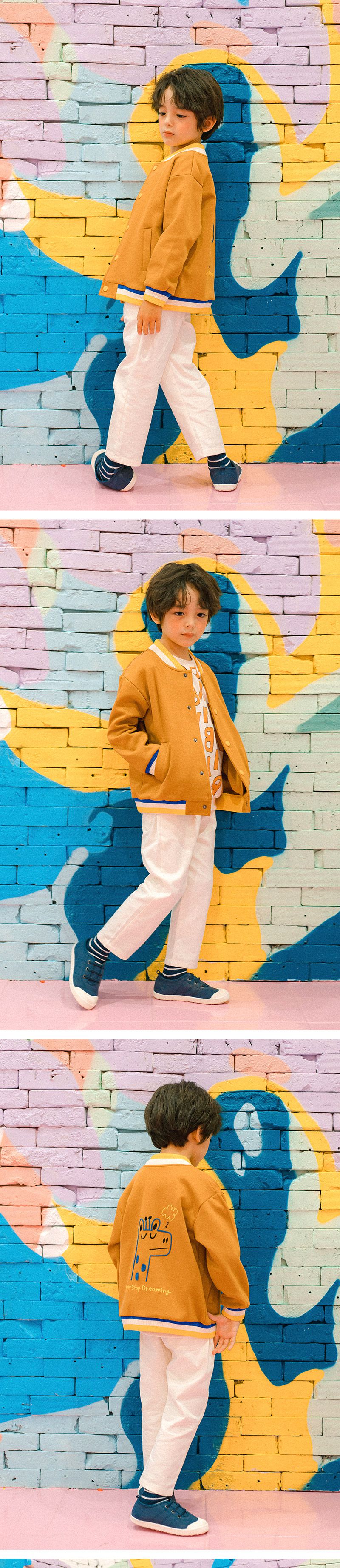 韓國 OZKIZ - 長頸鹿插畫單排釦外套