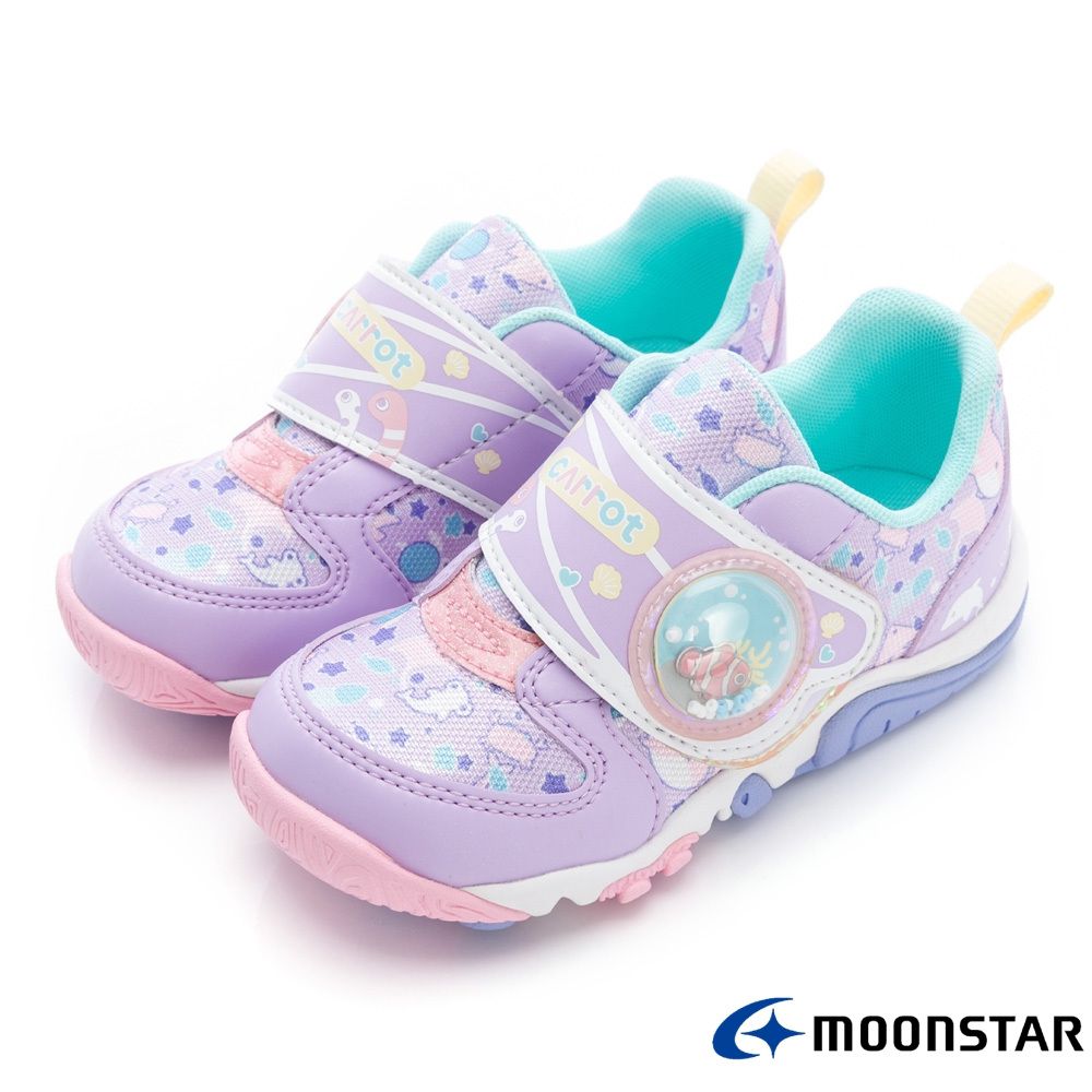日本Moonstar月星頂級童鞋-公園動物大底系列-2E楦-23849(中小童段)-機能鞋-紫-15~19cm