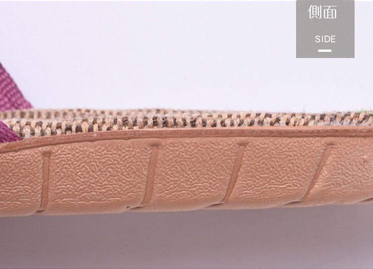 亞麻室內拖鞋-X交叉型-淺灰色